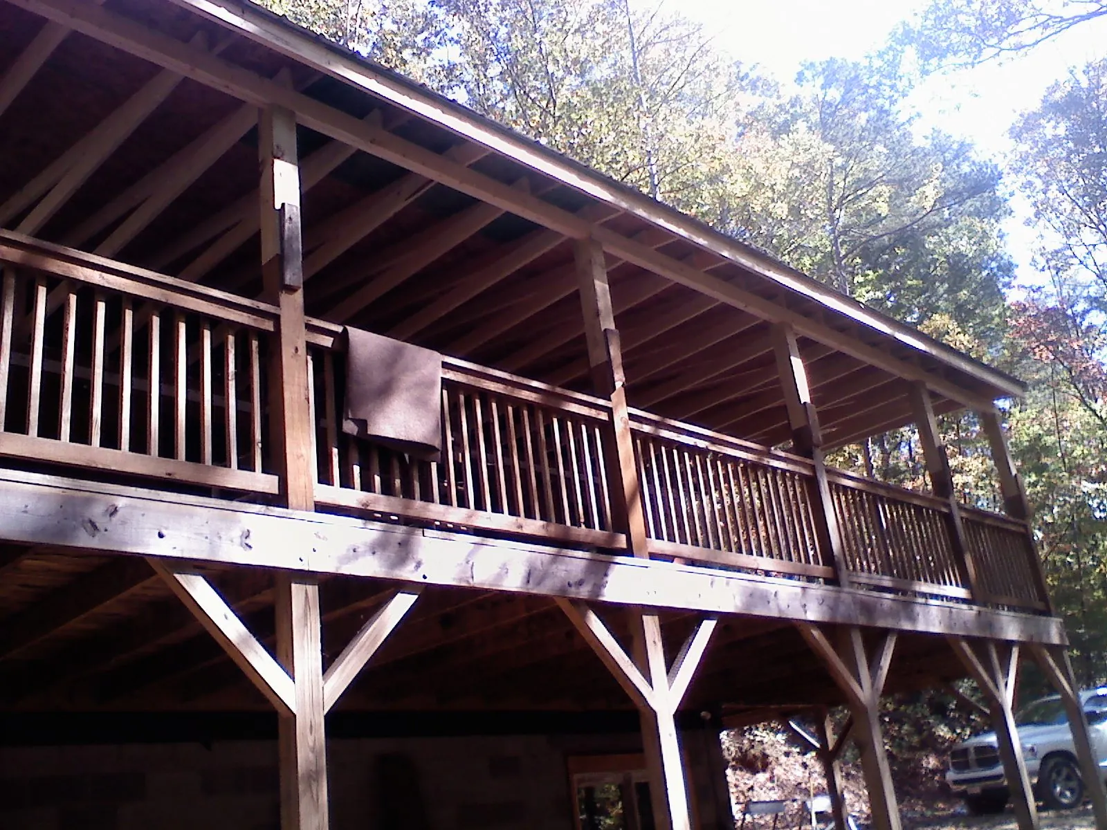 Timber framing under a new elevated porch and deck — Roof Leak Repair in Park Forest by Roofing Brothers